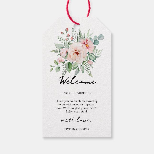 Sommarträdgårdsblommig Bröllop Presentetikett (Baksidan)