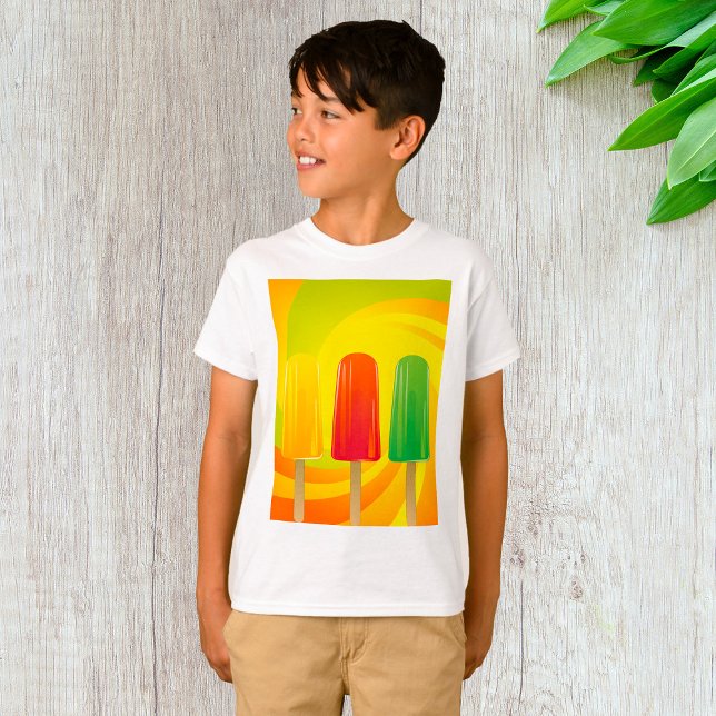 Sommartrio för ispoppar Ljusande popsicles T Shirt (Skapare uppladdad)