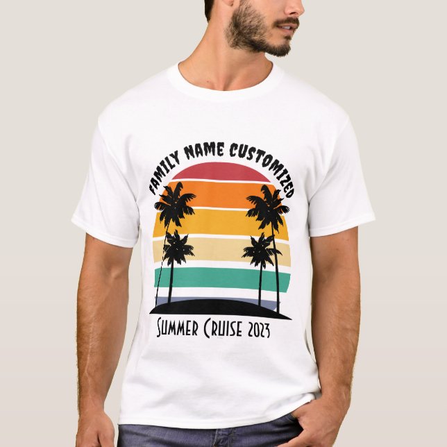 Sommartröja Sommarsolnedgång Handflatan T Shirt (Framsida)