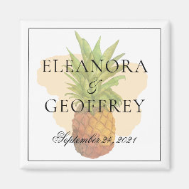 Sommartropisk ananas Kust Bröllop Datum Magnet