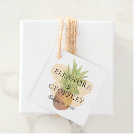 Sommartropisk ananas Kust Bröllop Gåvor Etiketter
