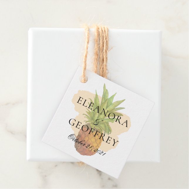 Sommartropisk ananas Kust Bröllop Gåvor Etiketter (På plats)