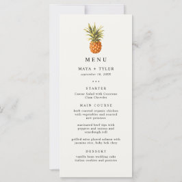 Sommartropisk ananas Mönster Bröllop Menu