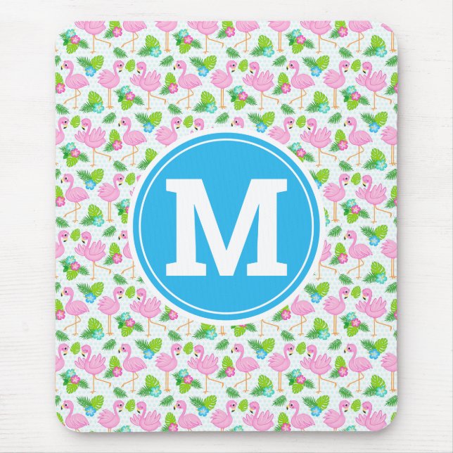 Sommartropisk Flamingo och Blommönster Musmatta (Framsidan)