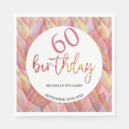 Sommartropisk Rosa Blommigt Feathers Watercolor Pappersservett