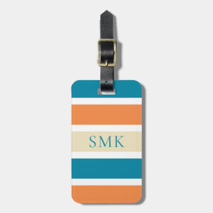 Sommarturkos Teal Orange Färg Block Bagagebricka