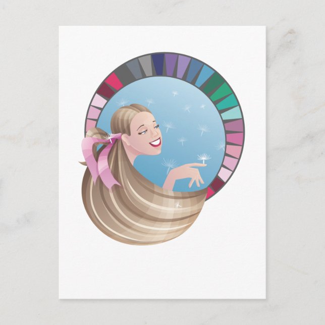 Sommartypflicka med palett vykort (Framsida)