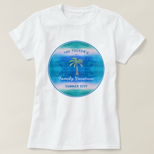 Sommarvaccinering i Tropiska oceanen Handflatan Tr T Shirt (Design framsida)