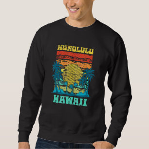 Sommarvakation Honolulu Aloha Handflatan Träd Suns Lång Ärmad Tröja