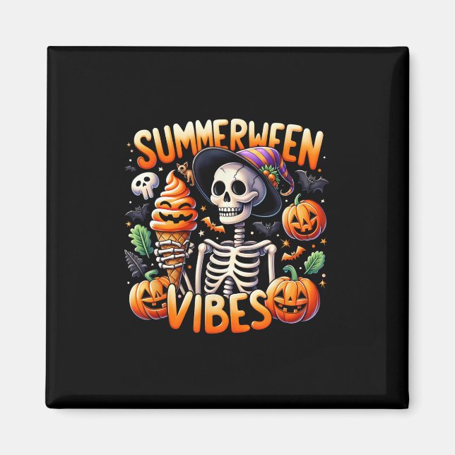 Sommarvakning Halloween Summerween Skeleton Ice Magnet (Framsidan)