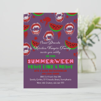 Sommarvampyrfest Blodig Sommarinbjudan Inbjudningar