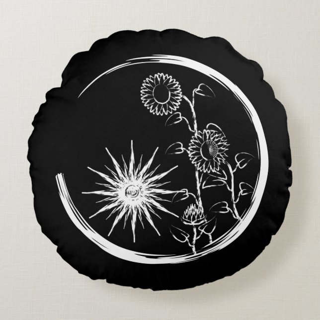 SommarVapensköld Rund Kudde (Framsidan)