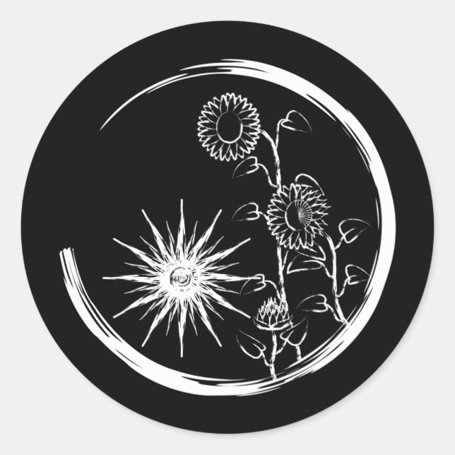 SommarVapensköld Runt Klistermärke (Framsida)