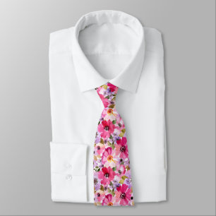 Sommarvattenfärgblommönster Slips