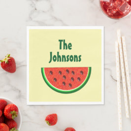 Sommarvattenmelon gula pappersfestservetter pappersservett