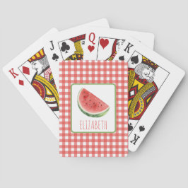 Sommarvattenmelon och röd gingham-ruta casinokort