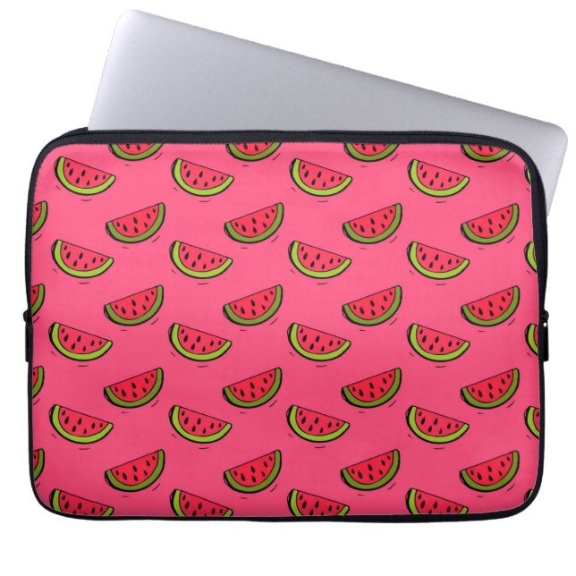 Sommarvattenmelon på Rosa Mönster Laptop Fodral (Framsidan)