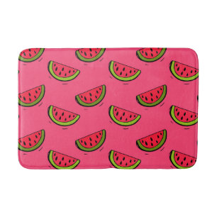 Sommarvattenmelon på rosamönster badrumsmatta
