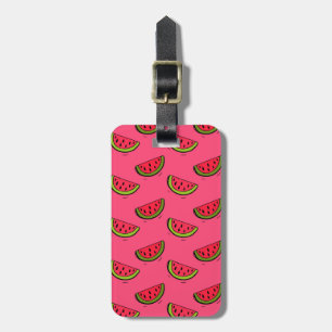 Sommarvattenmelon på rosamönster bagagebricka