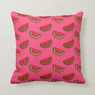 Sommarvattenmelon på rosamönster kudde