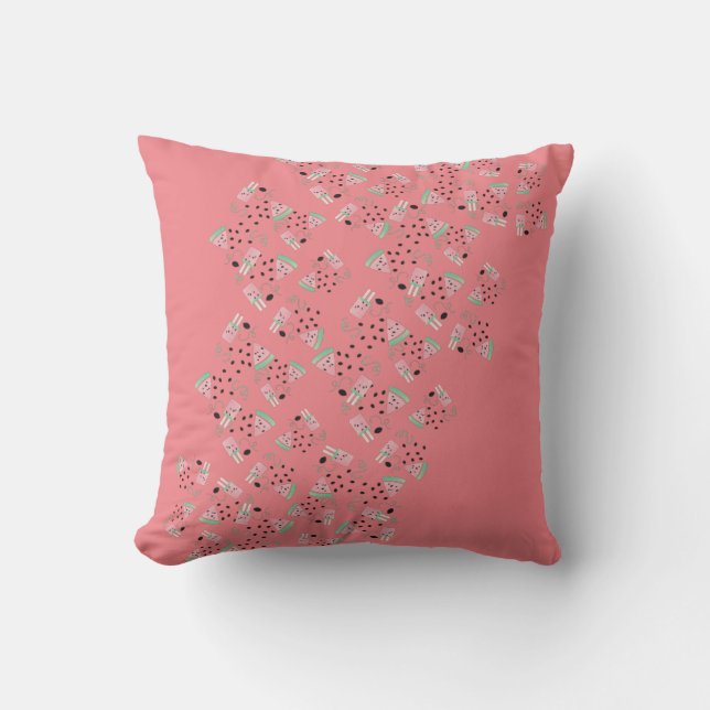 Sommarvattenmelon Rosa Glassfrösmönster Kudde (Framsida)