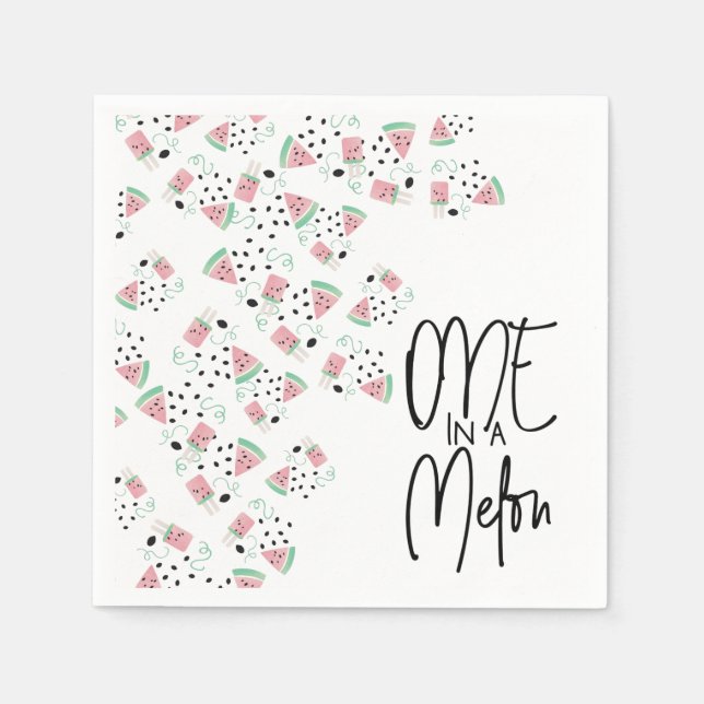 Sommarvattenmelonfrö Virvel Illustrationsfest Pappersservett (Framsidan)