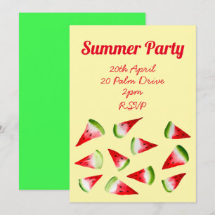 Sommarvattenmelonfruktträdgård party inbjudningar