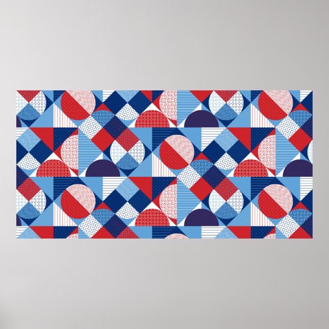 Sommarvattnets geometri, sömlös mönster poster (Framsidan)