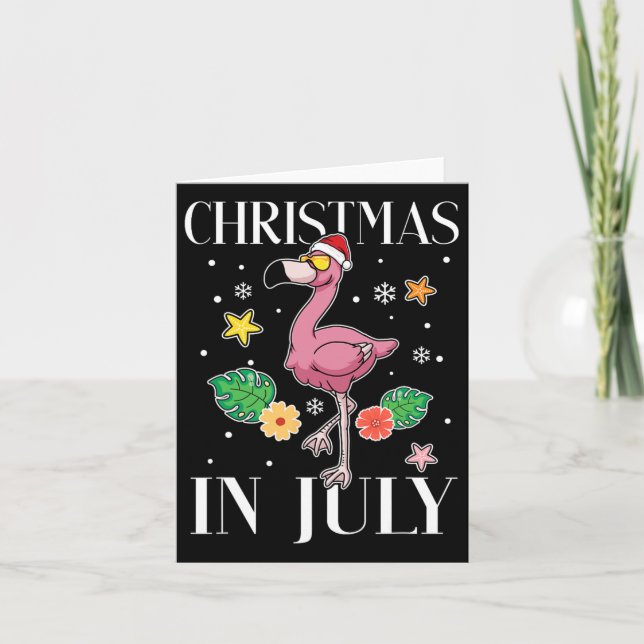 Sommarvecka i juli i flamingo kort (Framsida)