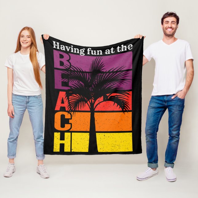 Sommarventilation med Roligt vid Beach Retro Fleecefilt (På plats)