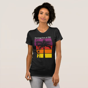 Sommarventilation med Roligt vid Beach Retro T Shirt