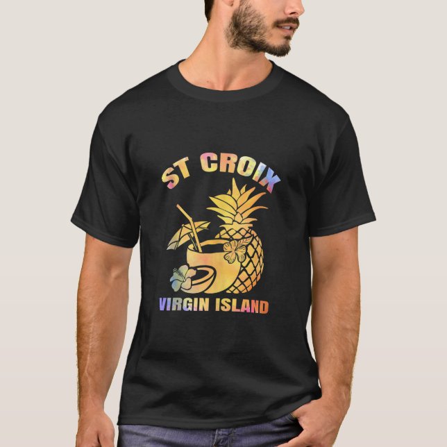 Sommarventilation Retro Virgin Island Saint Croix  T Shirt (Framsida)