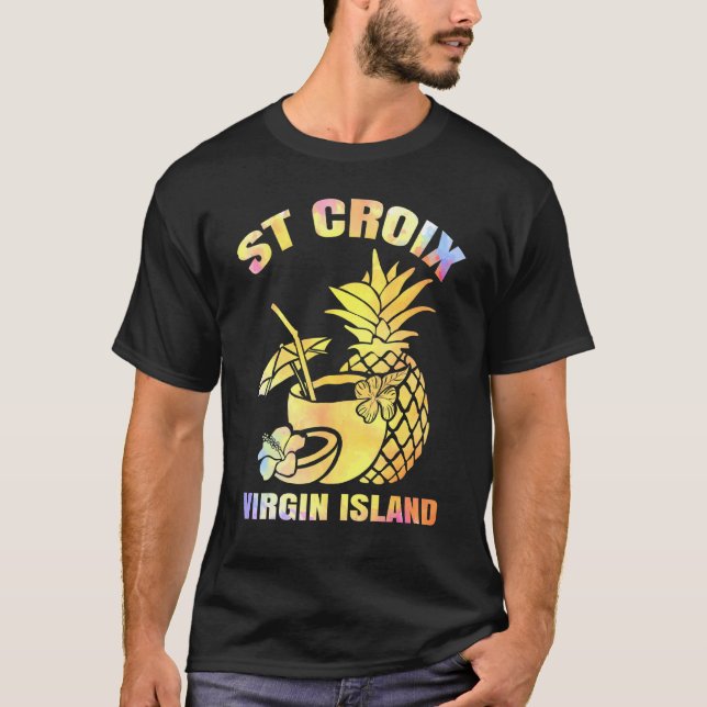 Sommarventilation Retro Virgin Island Saint Croix  T Shirt (Framsida)