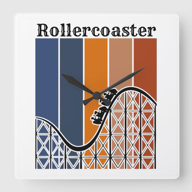Sommarventilation Riding the Rollercoaster Retro Fyrkantig Klocka (Framsida)