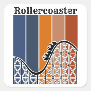 Sommarventilation Riding the Rollercoaster Retro Fyrkantigt Klistermärke