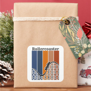 Sommarventilation Riding the Rollercoaster Retro Fyrkantigt Klistermärke