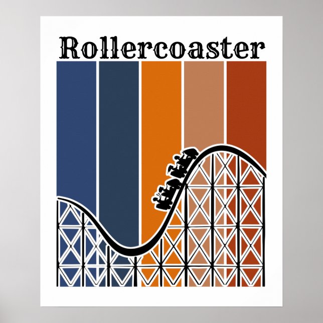 Sommarventilation Riding the Rollercoaster Retro Poster (Framsidan)