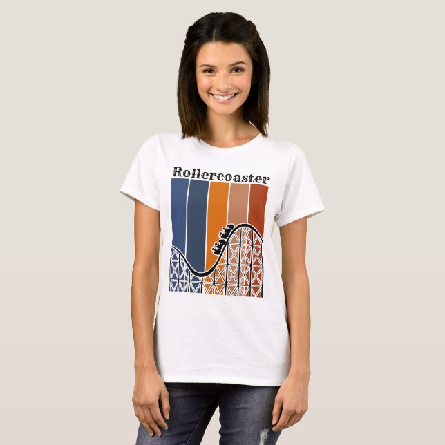 Sommarventilation Riding the Rollercoaster Retro T Shirt (Hel framsida)
