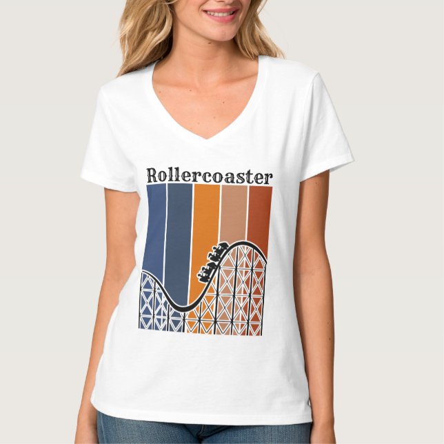 Sommarventilation Riding the Rollercoaster Retro T Shirt (Framsida)