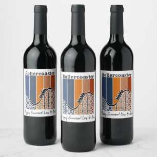 Sommarventilation Riding the Rollercoaster Retro Vinflaska Etikett