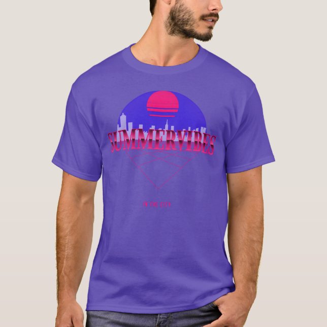 SOMMARVIBBAR I STADEN RETRO DESIGN retro T Shirt (Framsida)
