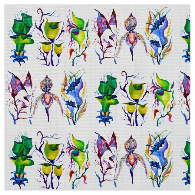 Sommarvibe Exotic Watercolor, Blommönster Tyg (Provkarta)