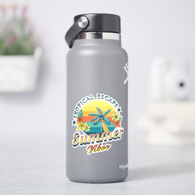 Sommarviber - Tropiskt flyktläge Klistermärken (HydroFlask)