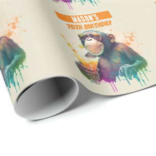 Sommarvibes - apa - födelsedagen presentpapper