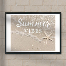 Sommarvibes havsstrand och havsstjärna poster