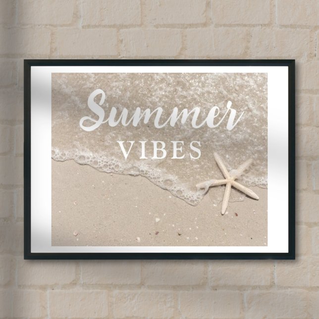 Sommarvibes havsstrand och havsstjärna poster (Skapare uppladdad)