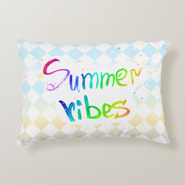 Sommarvibes målarkonstnärliga kreativets accentkud prydnadskudde (Framsidan)