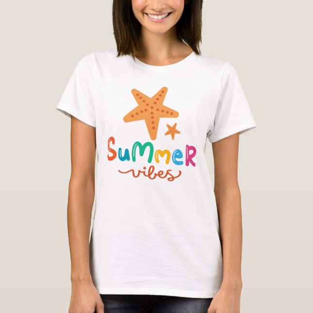 Sommarvibes och Starfish Women's T Shirt (Framsida)