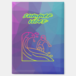 Sommarvibes pojke surfande. magnet