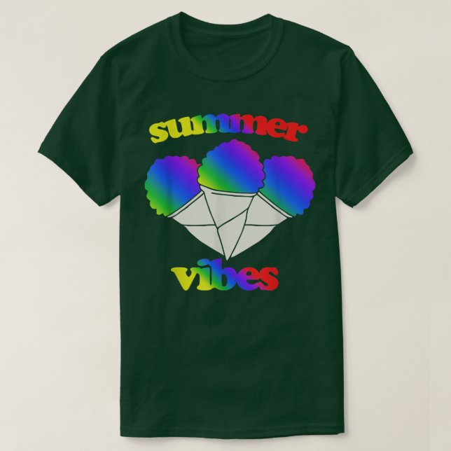 Sommarvibes retro rainbow snö cone T s 80 s Shirt (Design framsida)